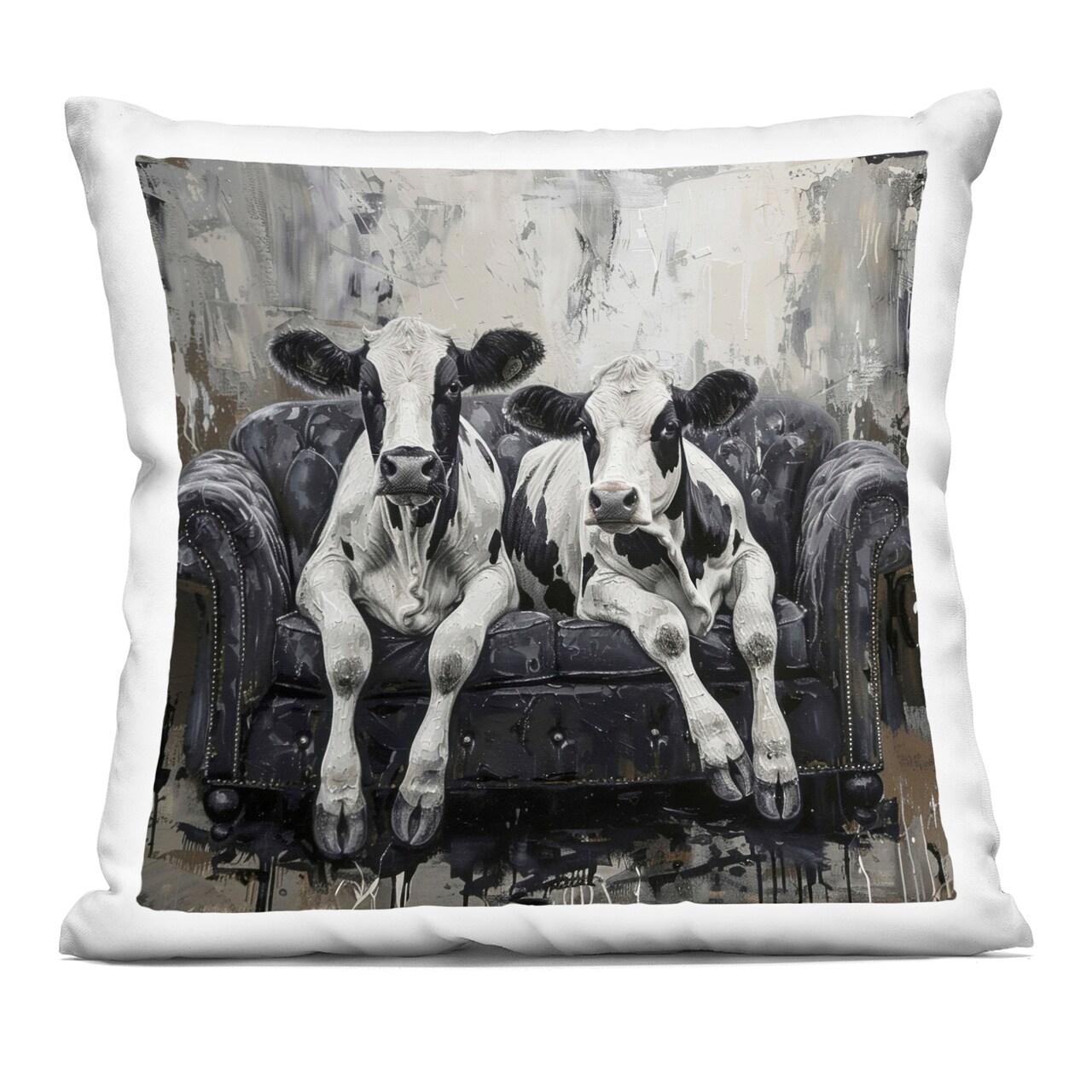 Stupell Industries Lounging Cows on Couch Decorative Printed Throw Pillow, design by LSR Creative Studio, 18 x 7 x 18